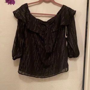 Shimmery black top by eci